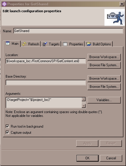 Main tab of new external build tool dialog
