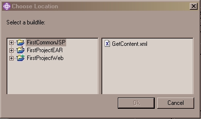 Choose an Ant Script dialog